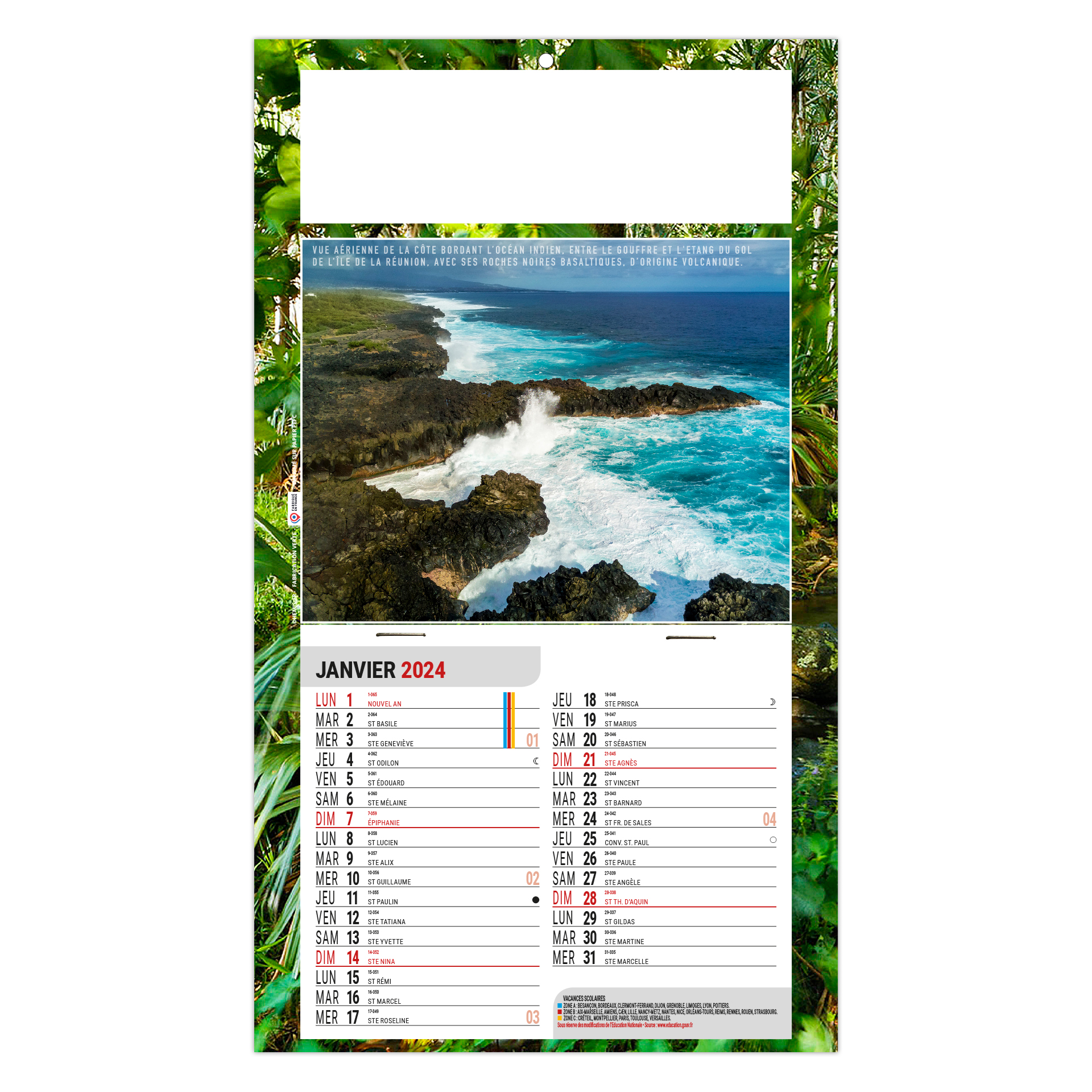 Calendrier National Geographique 2024 personnalisable